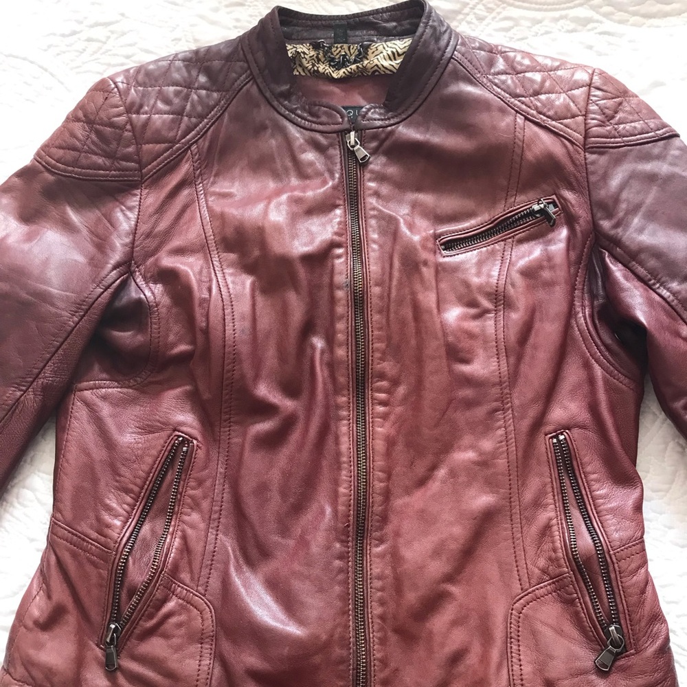 Burgundy Leather Jacket